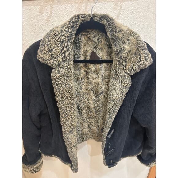 Fjall Wool Blend Large Jacket reversible  Faux Fur Lined with mittens - Picture 15 of 16